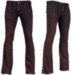 Custom Chop Shop Pants Wornstar Custom Jeans - Side Button - Black Cherry Bomb Alloy Wash - Ready to ship - Size 33x32