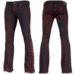Custom Chop Shop Pants Wornstar Custom Jeans - Side Button - Black Cherry Bomb Alloy Wash - Ready to ship - Size 33x32