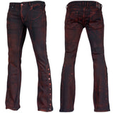 Custom Chop Shop Pants Wornstar Custom Jeans - Side Button - Black Cherry Bomb Alloy Wash - Ready to ship - Size 33x32