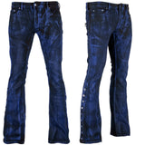 Custom Chop Shop Pants Wornstar Custom Jeans - Side Button - Cobalt Blue Alloy Wash