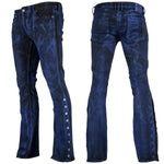 Custom Chop Shop Pants Wornstar Custom Jeans - Side Button - Cobalt Blue Alloy Wash