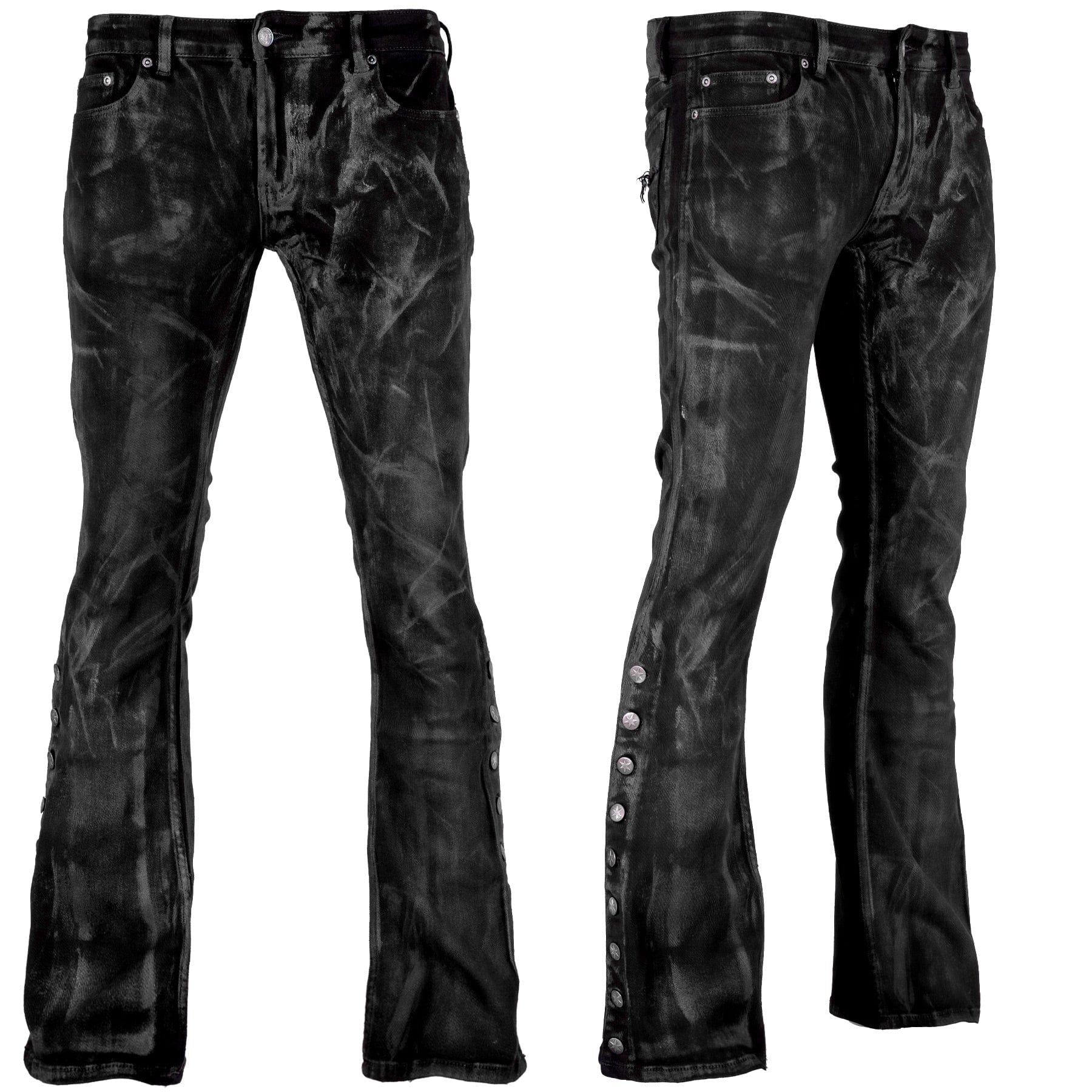 Custom Chop Shop Pants Wornstar Custom Jeans - Side Button - Smoke Wash