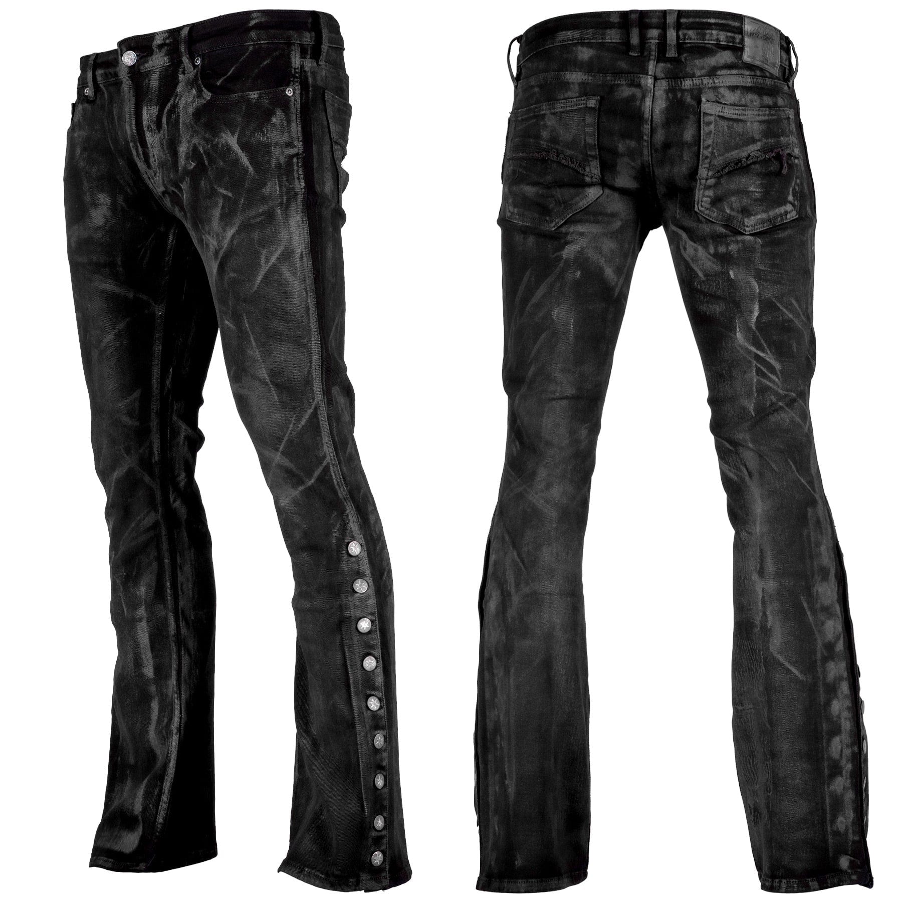 Custom Chop Shop Pants Wornstar Custom Jeans - Side Button - Smoke Wash