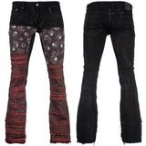 Custom Chop Shop Pants Wornstar Custom Jeans - Skulls and Roses Patchwork - Ready to Ship - Size 34x34