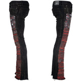 Custom Chop Shop Pants Wornstar Custom Jeans - Skulls and Roses Patchwork - Ready to Ship - Size 34x34
