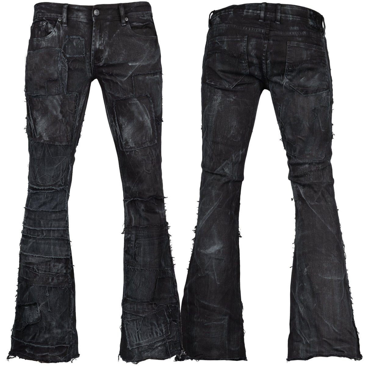 Wornstar Custom - Jeans - Smokewashed Salvaged Patchwork