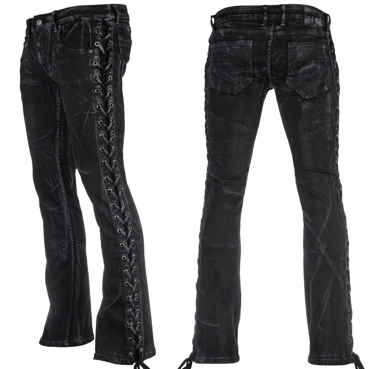 Custom Chop Shop Pants Wornstar Custom Jeans - SmokeWashed Side Laced