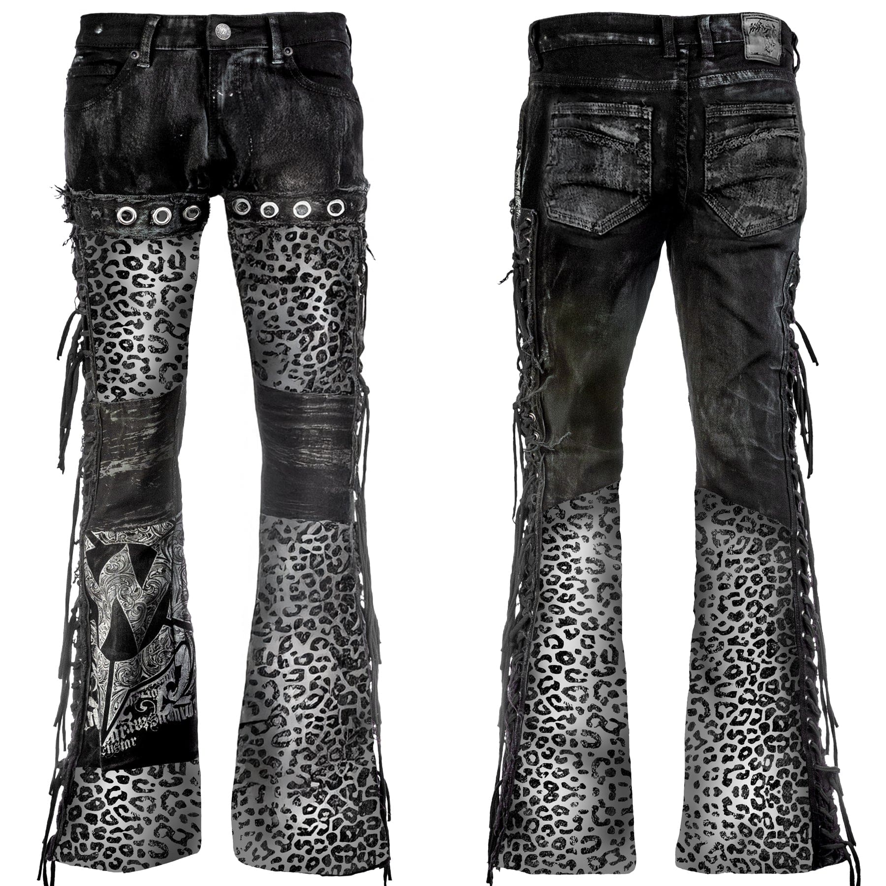 Custom Chop Shop Pants Wornstar Custom Jeans - Spots - White Distressed