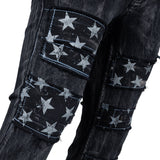 Custom Chop Shop Pants Wornstar Custom Jeans - Star Patchwork - Ready to Ship - Size 34x32