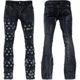 Custom Chop Shop Pants Wornstar Custom Jeans - Star Patchwork - Ready to Ship - Size 34x32