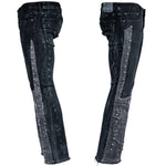 Custom Chop Shop Pants Wornstar Custom Jeans - Studded Blacksnake Patchwork - Ready to Ship