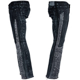Custom Chop Shop Pants Wornstar Custom Jeans - Studded Blacksnake Patchwork - Ready to Ship