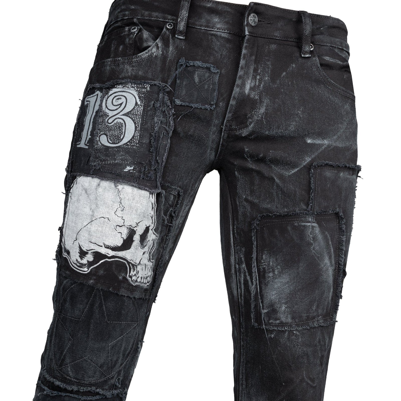 Wornstar Clothing mens custom pants. Handmade custom denim and leather rock pants.