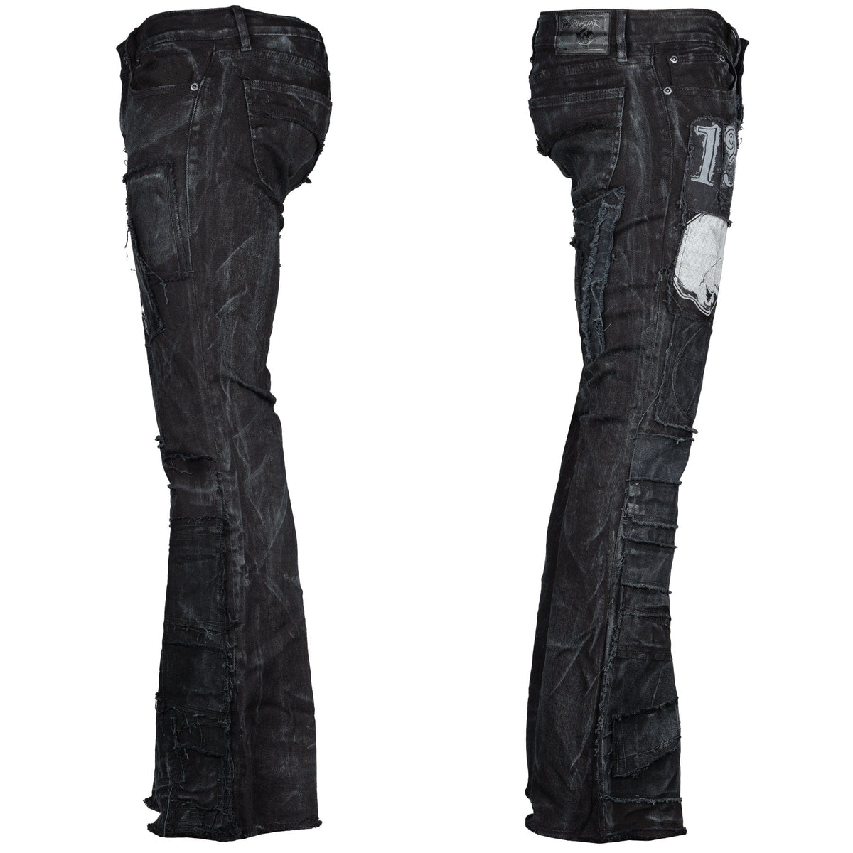 Wornstar Clothing mens custom pants. Handmade custom denim and leather rock pants.
