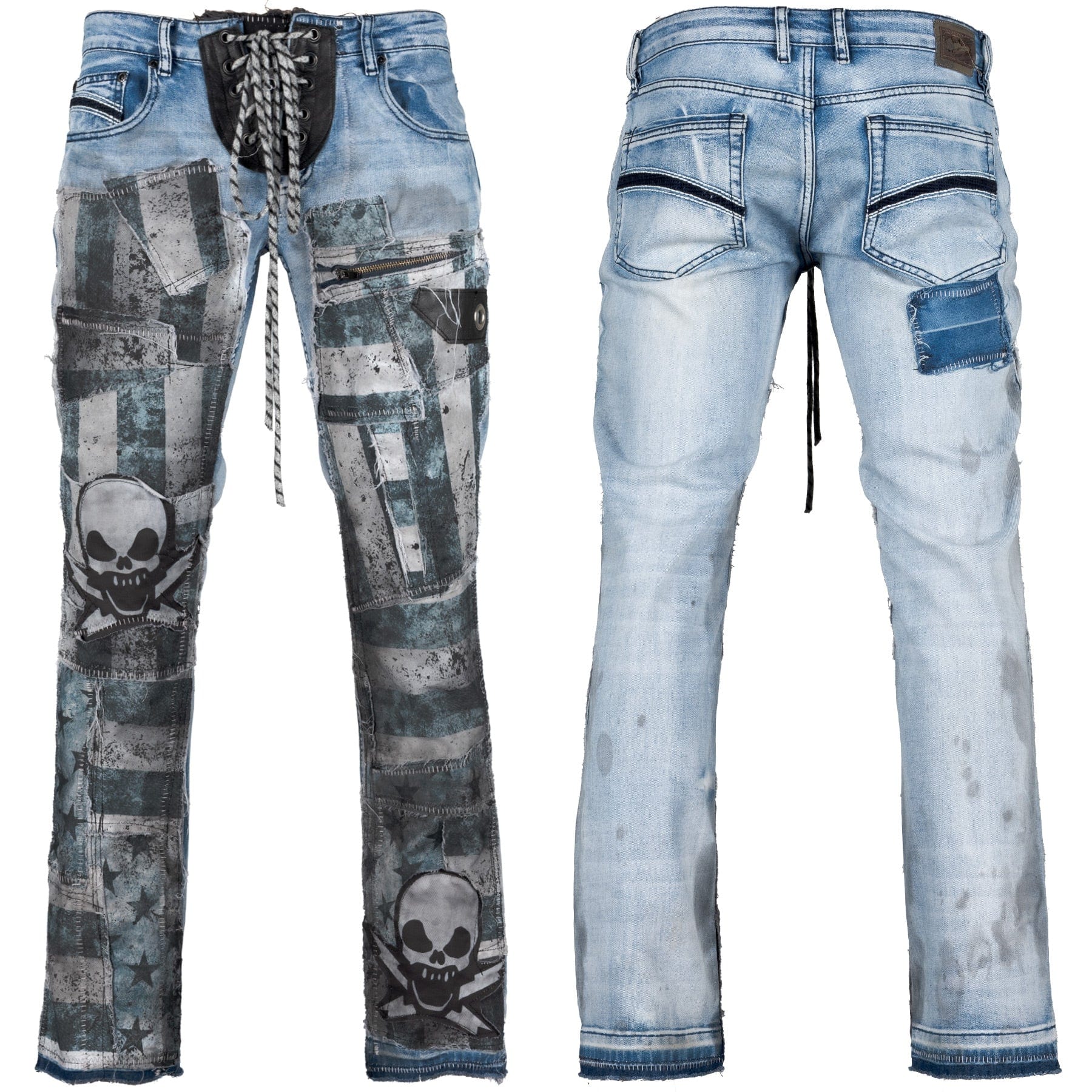 Custom Chop Shop Pants Wornstar Custom Jeans - Thrill - Blue - Ready to ship - Size 34x34