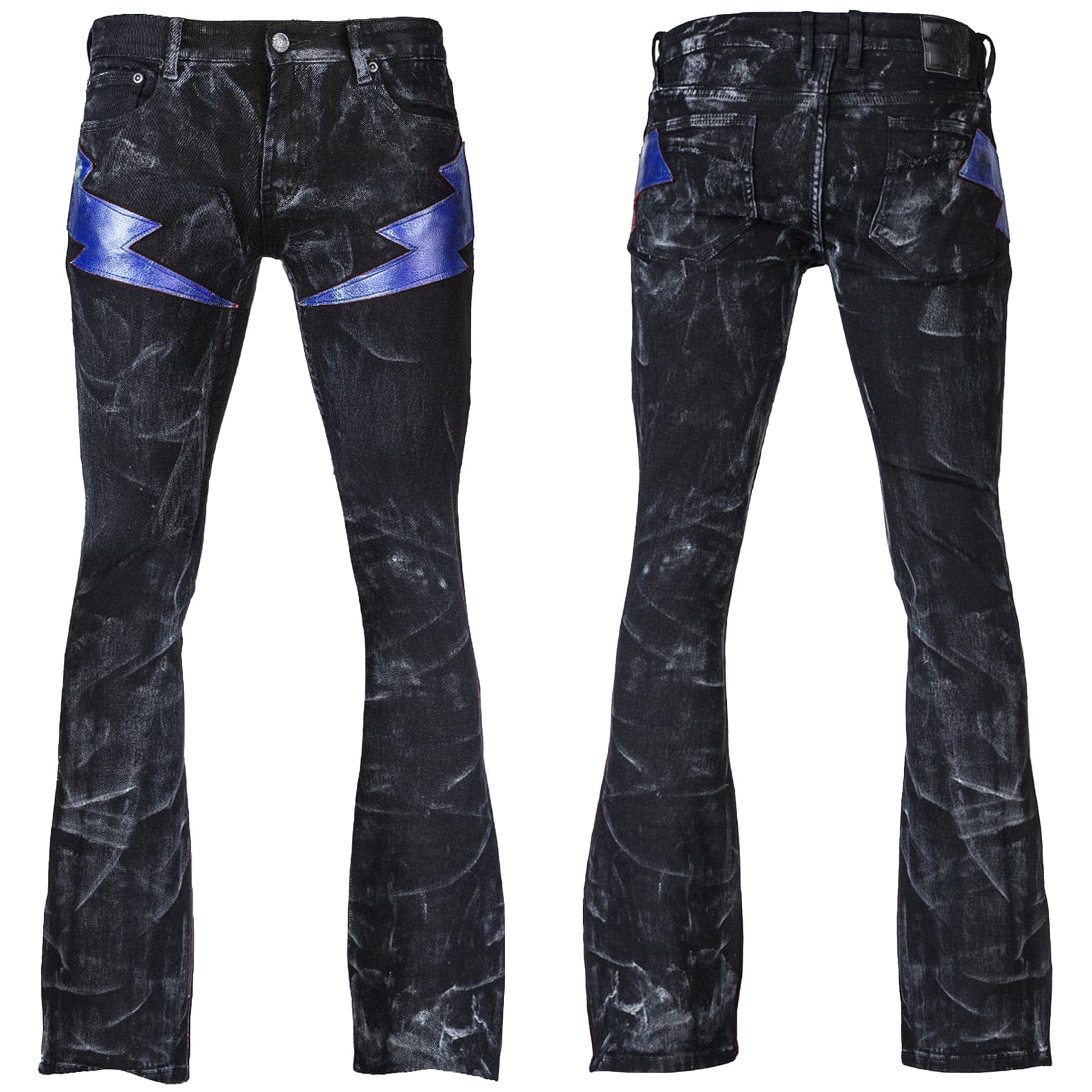 Custom Chop Shop Pants Wornstar Custom Jeans - Thunderstruck Cobalt Blue