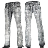 Custom Chop Shop Pants Wornstar Custom Jeans - White Frost Alloy Washed Side Laced