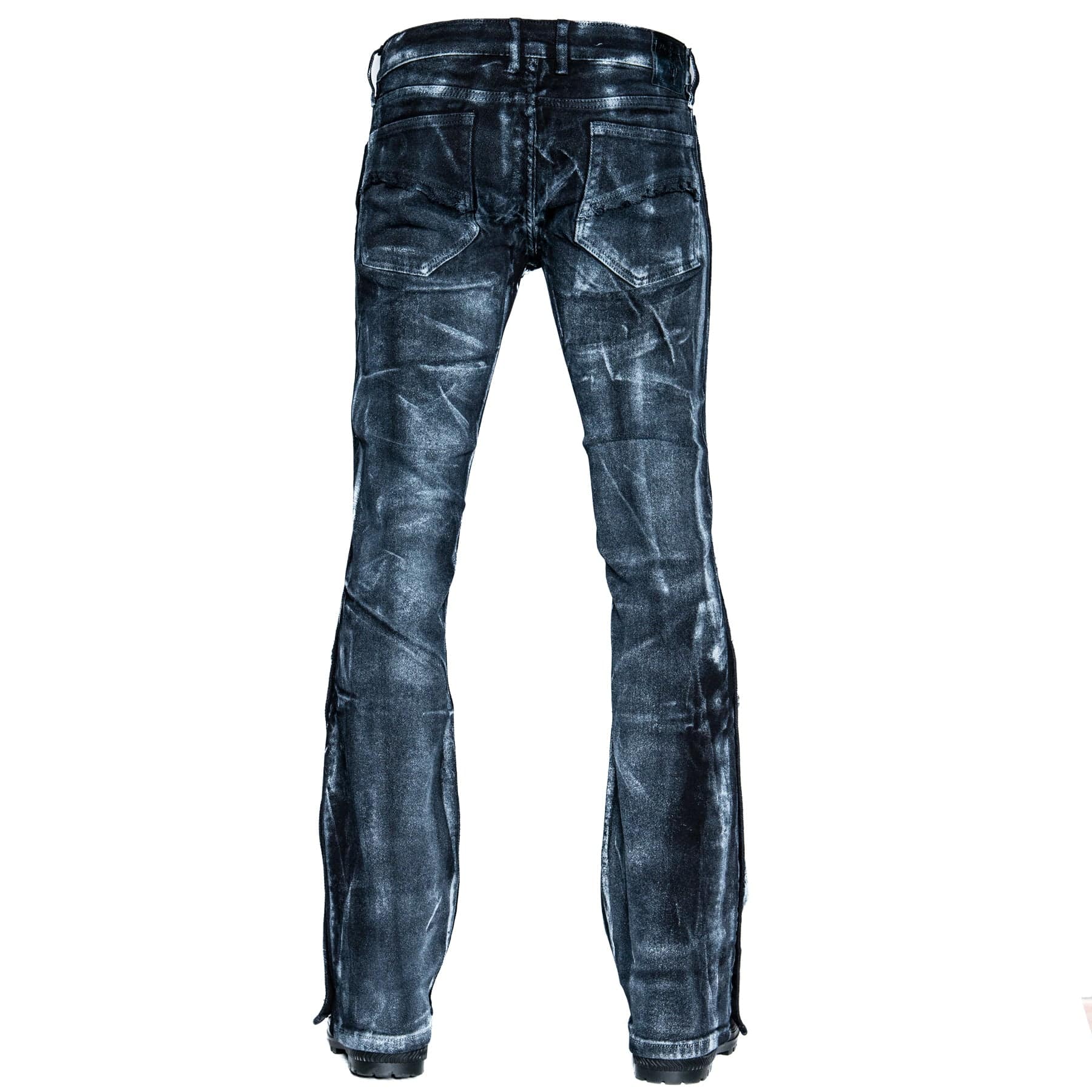 Custom Chop Shop Pants Wornstar Custom Jeans - White Pearl Alloy Wash - Side Button Black