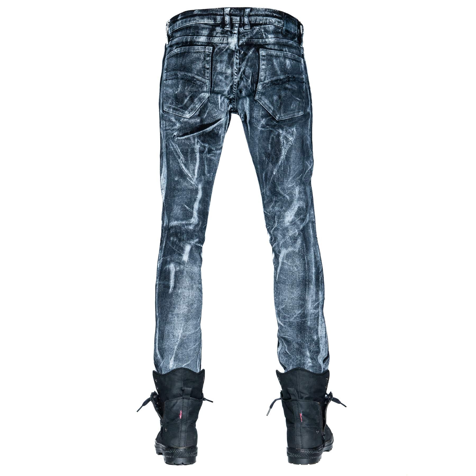 Custom Chop Shop Pants Wornstar Custom Jeans - White Pearl Alloy Wash - Slim Fit Shredded