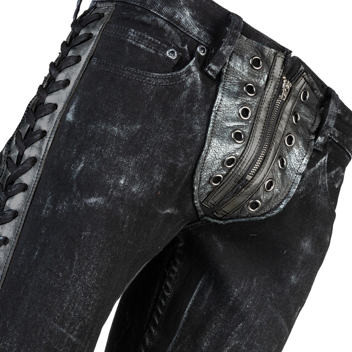 Wornstar Clothing Hellraiser Side Button Mens Jeans - Black