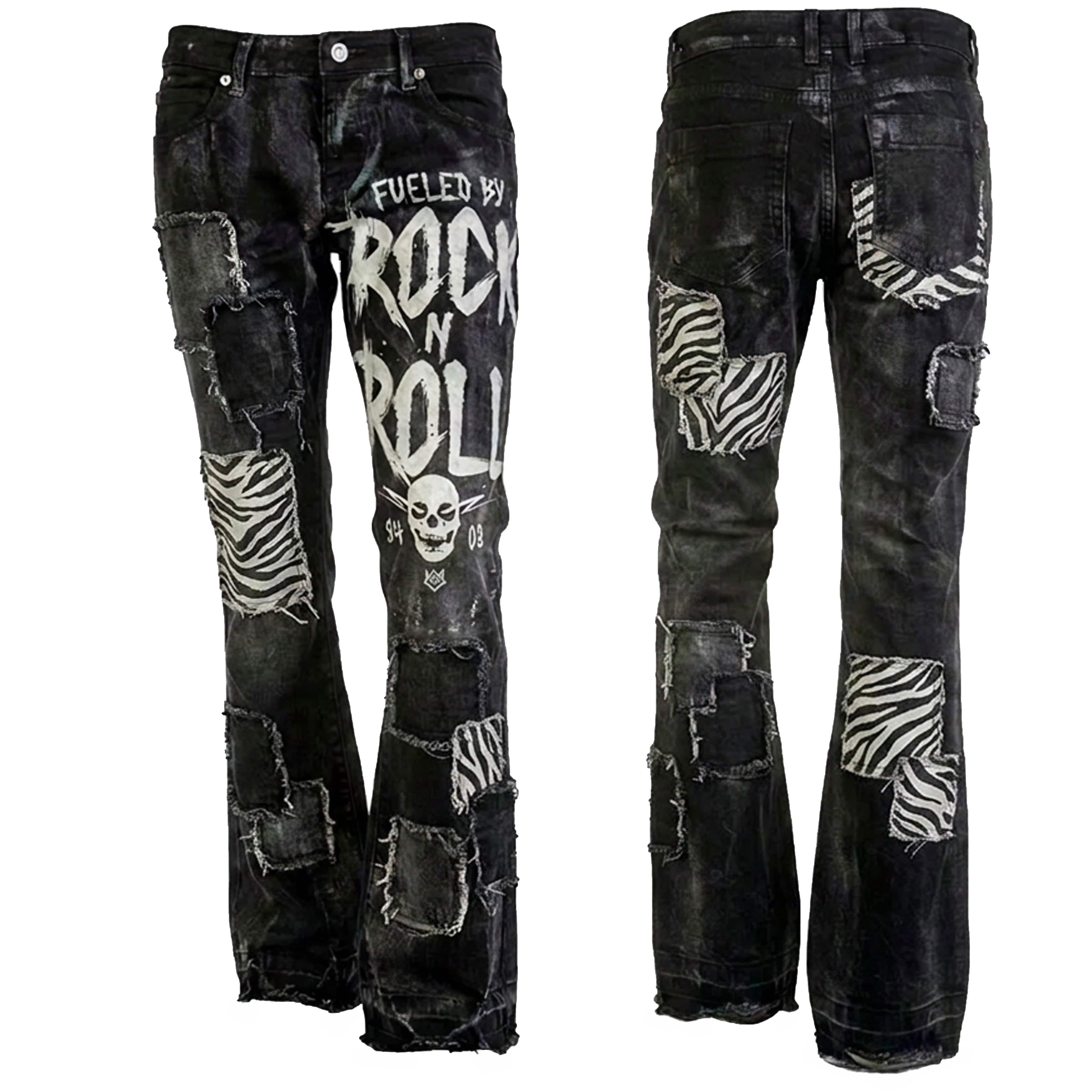 Custom Chop Shop Pants Wornstar Custom Jeans - Zebra Patchwork - FBRR