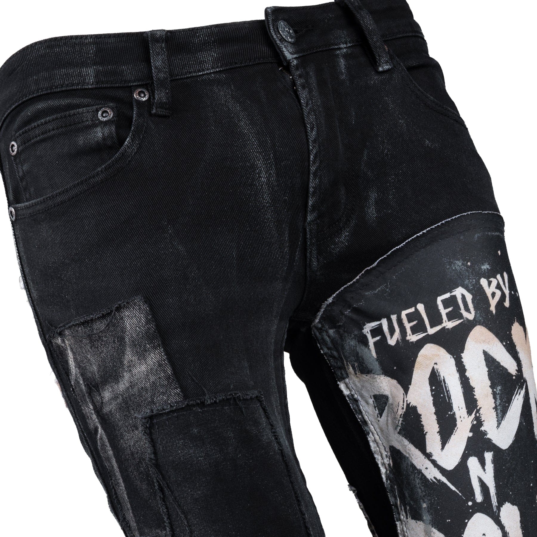 Custom Chop Shop Pants Wornstar Custom Jeans - Zebra Print Patchwork - FBRR - Ready to Ship - Size 32x32
