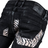 Custom Chop Shop Pants Wornstar Custom Jeans - Zebra Print Patchwork - FBRR - Ready to Ship - Size 32x32