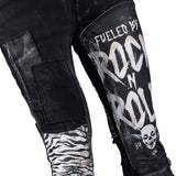 Custom Chop Shop Pants Wornstar Custom Jeans - Zebra Print Patchwork - FBRR - Ready to Ship - Size 32x32