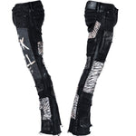Custom Chop Shop Pants Wornstar Custom Jeans - Zebra Print Patchwork - FBRR - Ready to Ship - Size 32x32