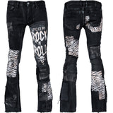 Custom Chop Shop Pants Wornstar Custom Jeans - Zebra Print Patchwork - FBRR - Ready to Ship - Size 32x32