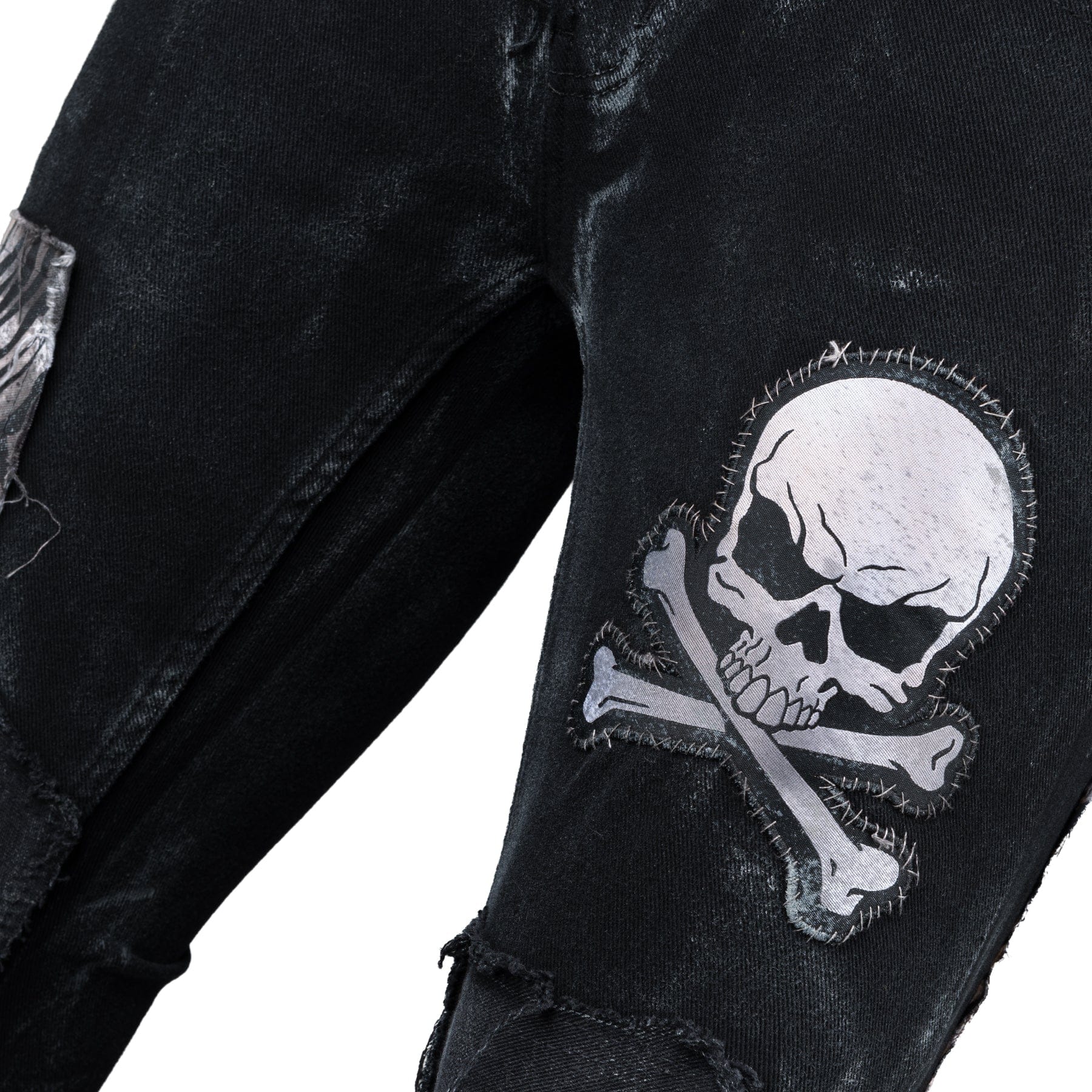 Custom Chop Shop Pants Wornstar Custom Jeans - Zebra Print Patchwork - Ready to Ship - Size 32x32