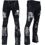 Custom Chop Shop Pants Wornstar Custom Jeans - Zebra Print Patchwork - Ready to Ship - Size 32x32