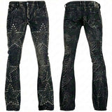 Custom Chop Shop Pants Wornstar Custom Jeans - Zebra Print Studded Stars