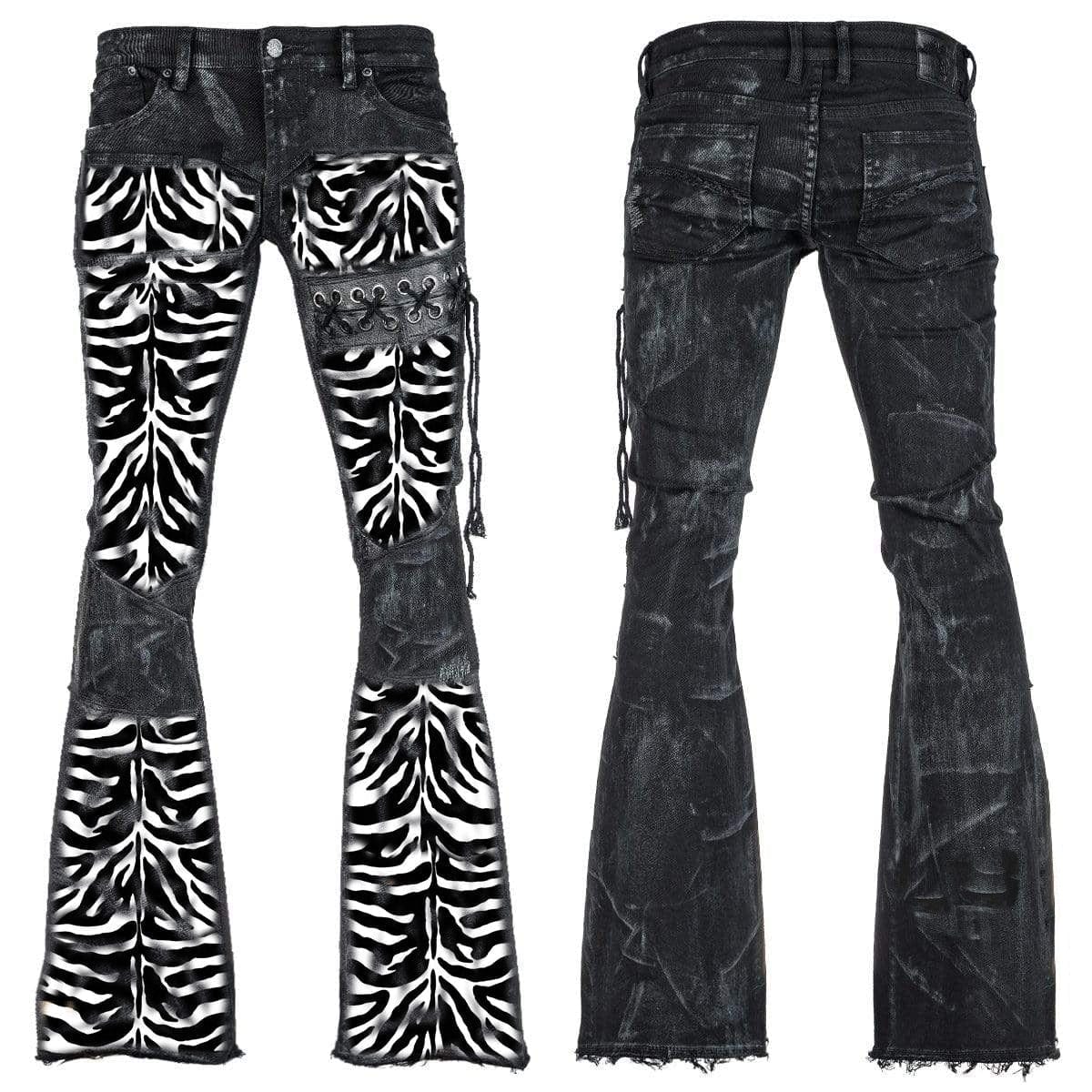 Custom Chop Shop Pants Wornstar Custom - Jeans - Zebra Stripes