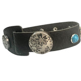 Custom Chop Shop Accessory Wornstar Custom Leather Bracelet - Blue Stone