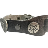 Custom Chop Shop Accessory Wornstar Custom Leather Bracelet - Hearts - Black Leather