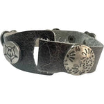 Custom Chop Shop Accessory Wornstar Custom Leather Bracelet - Hearts - Black Leather