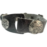 Custom Chop Shop Accessory Wornstar Custom Leather Bracelet - Hearts - Black Leather