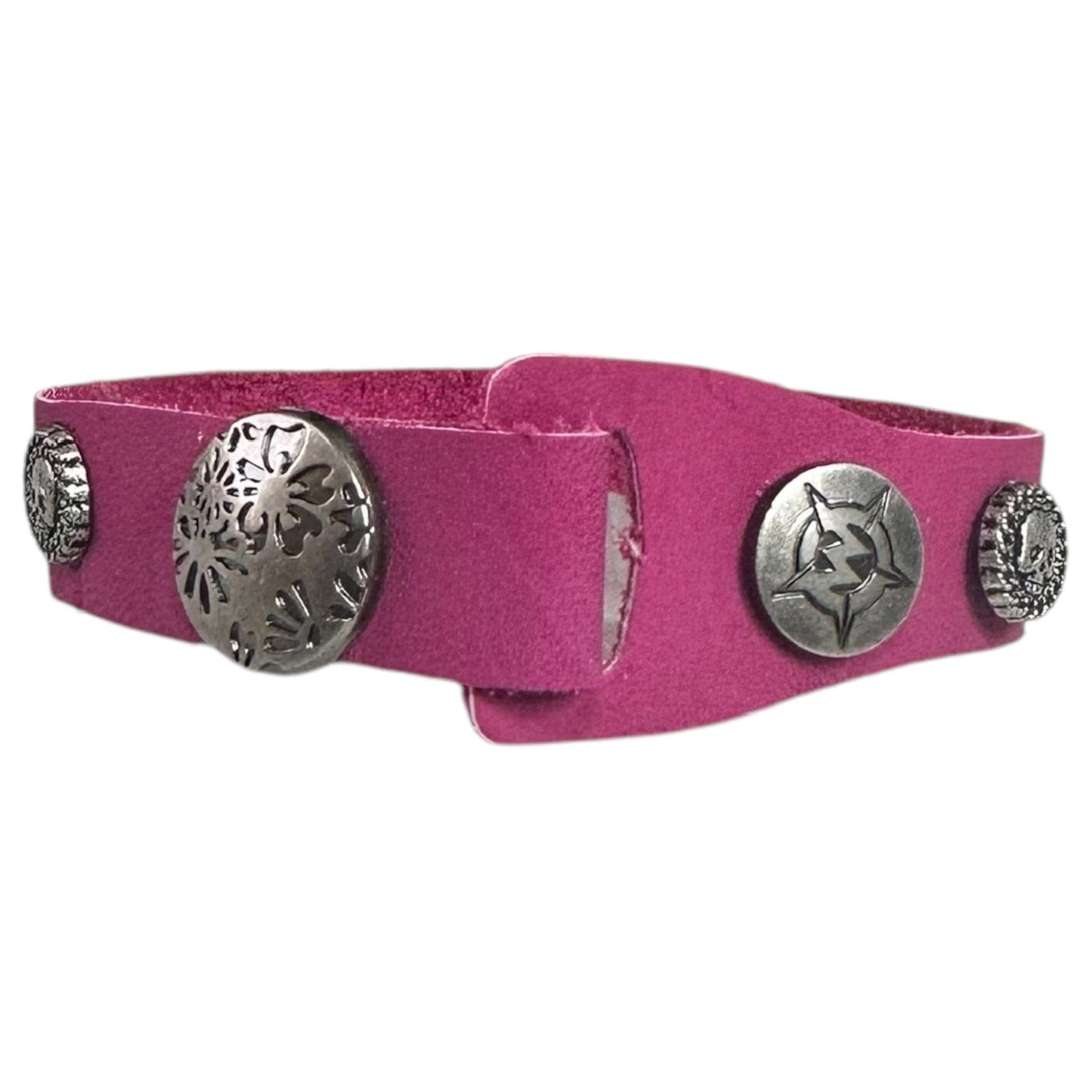 Custom Chop Shop Accessory Wornstar Custom Leather Bracelet - Hot Pink Leather - WSCWB25-002