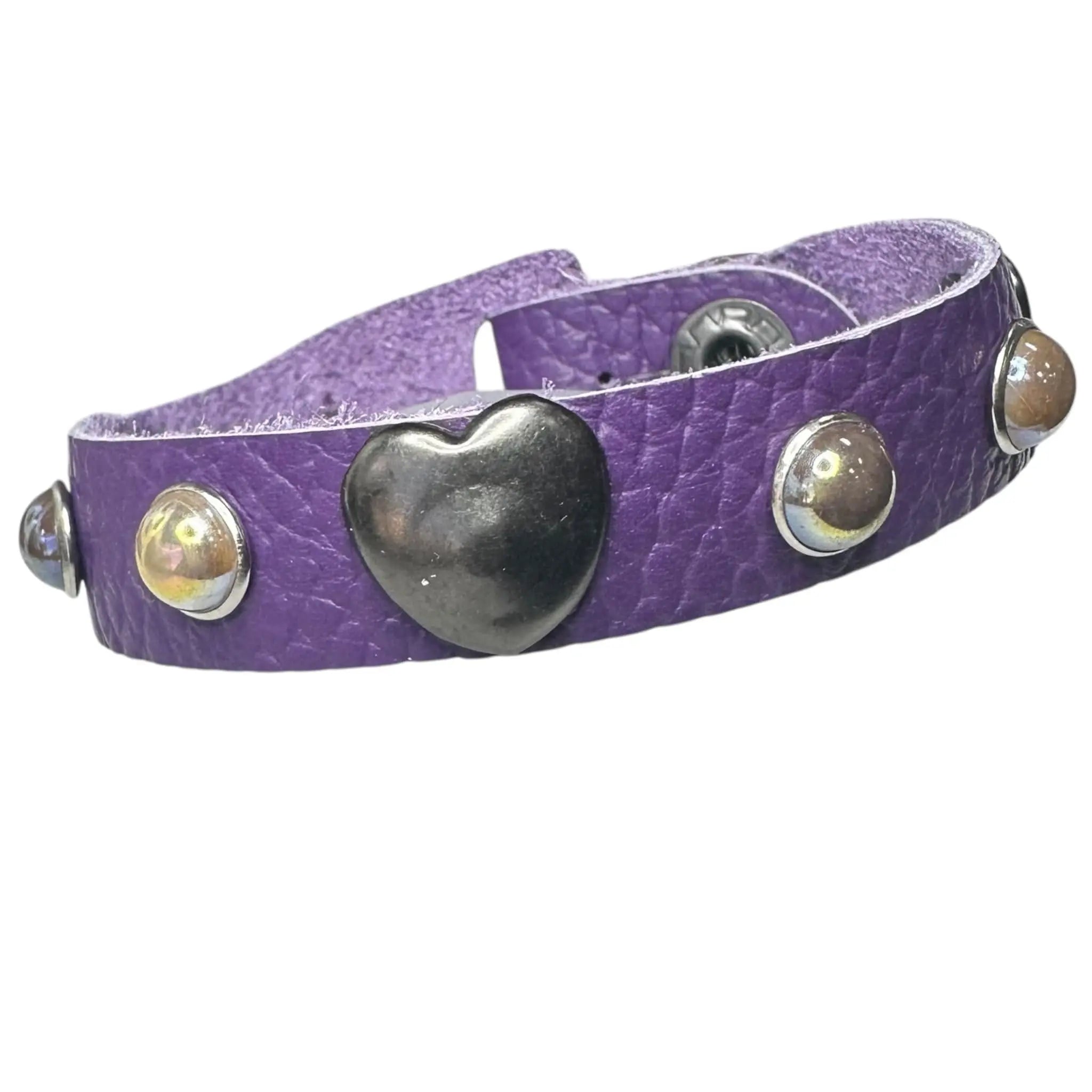Custom Chop Shop Accessory Wornstar Custom Leather Bracelet - Purple Leather - WSCWB25-002