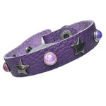 Custom Chop Shop Accessory Wornstar Custom Leather Bracelet - Purple Leather - WSCWB25-004