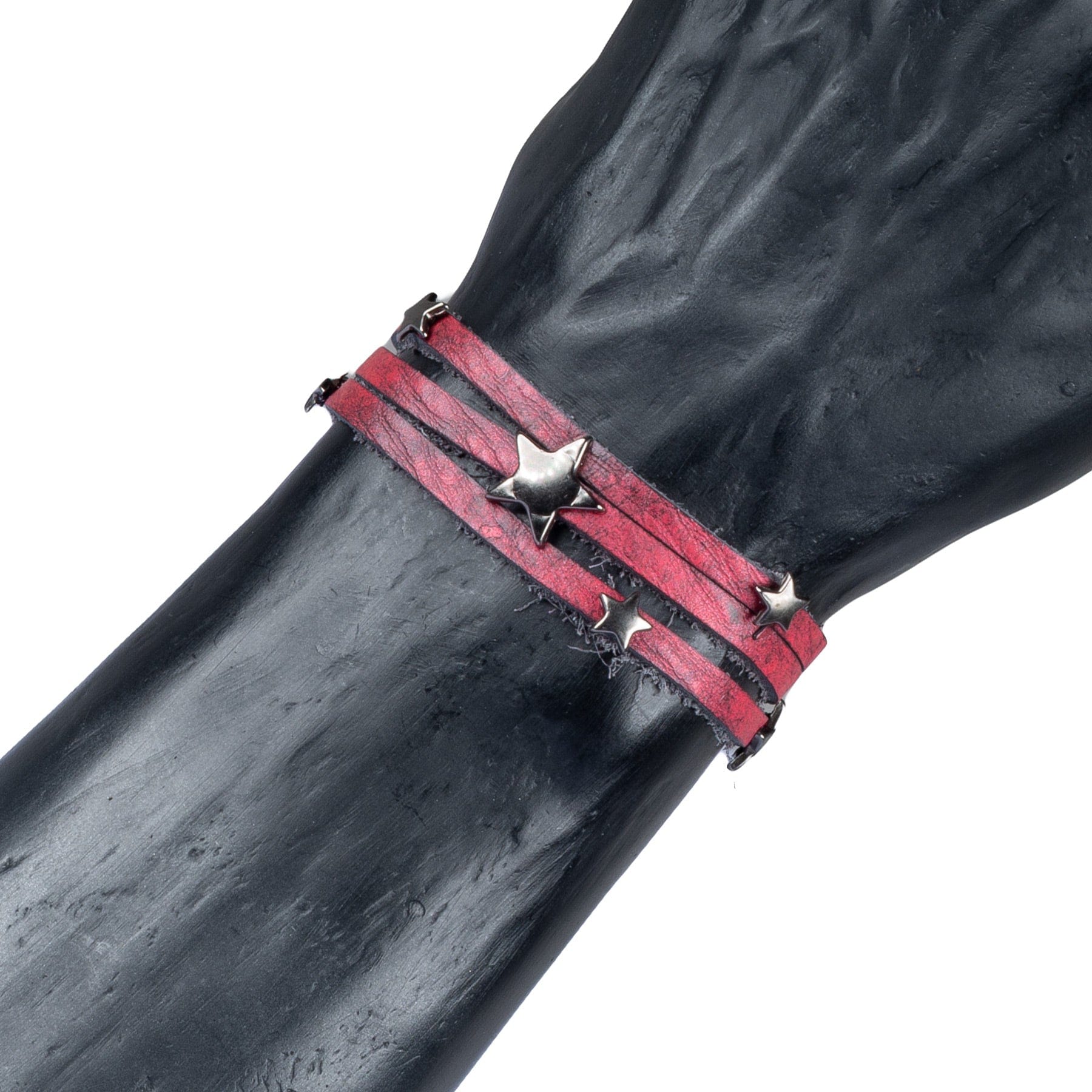 Custom Chop Shop Accessory Wornstar Custom Leather Bracelet - Ready to Ship - Scars and Stars