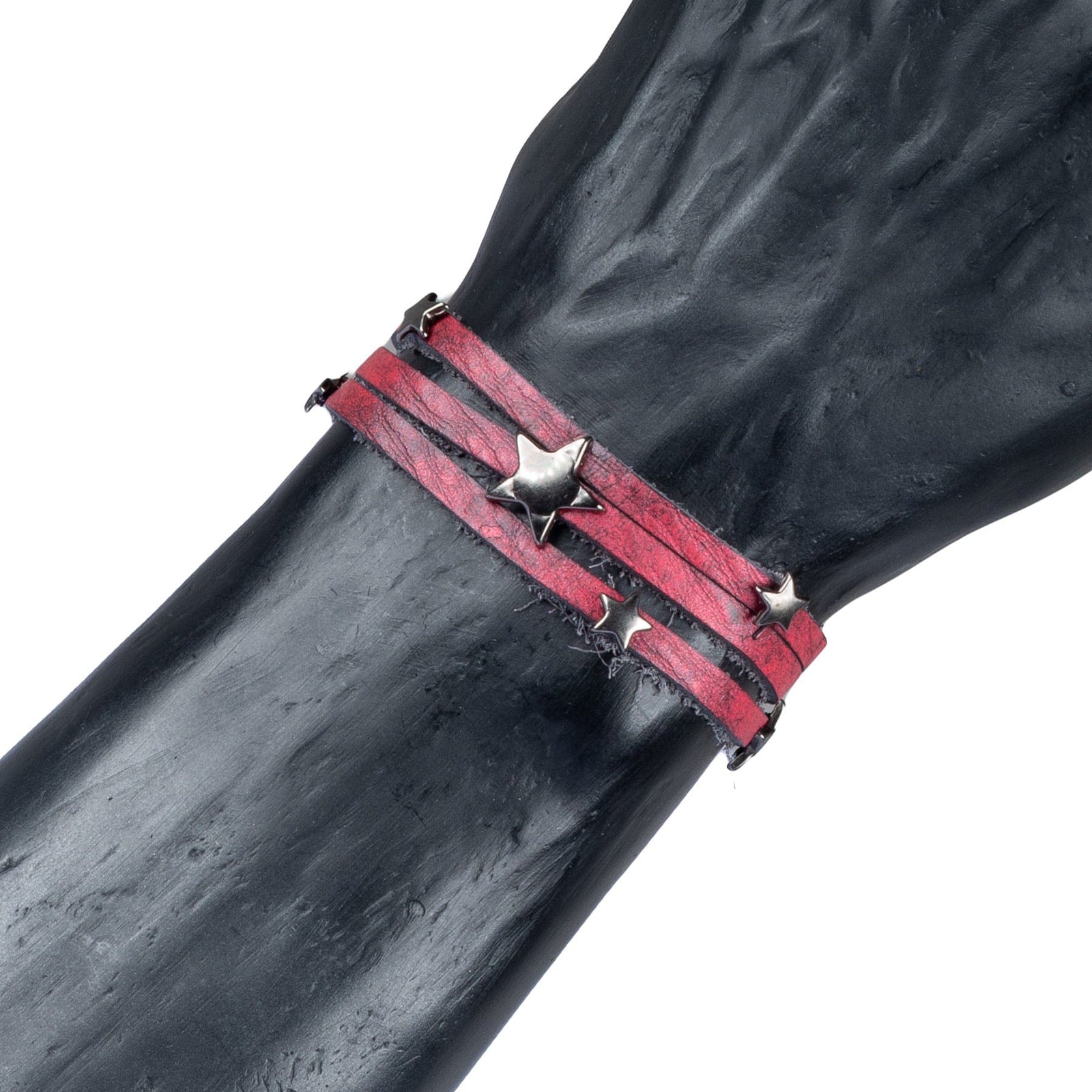 Custom Chop Shop Accessory Wornstar Custom Leather Bracelet - Ready to Ship - Scars and Stars