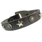 Custom Chop Shop Accessory Wornstar Custom Leather Bracelet - Skulls and Stars