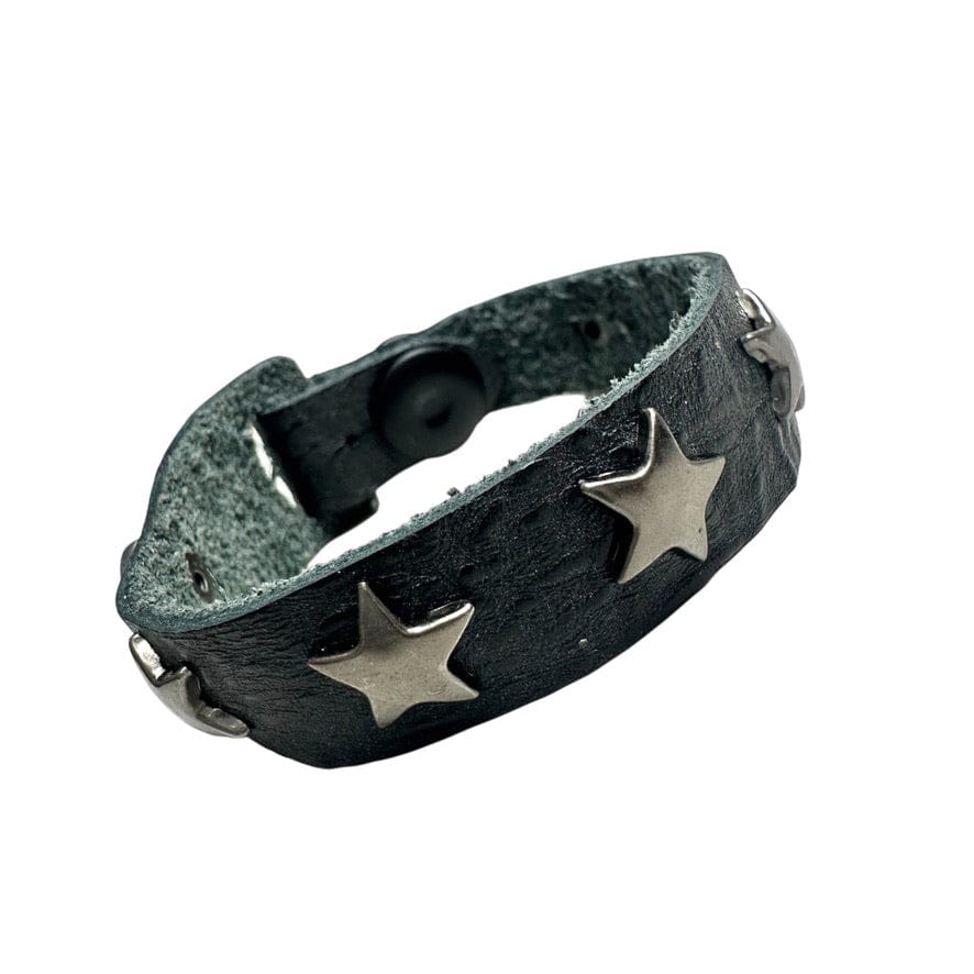 Custom Chop Shop Accessory Wornstar Custom Leather Bracelet - Stars