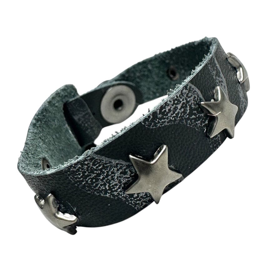 Custom Chop Shop Accessory Wornstar Custom Leather Bracelet - Stars and Scars