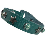 Custom Chop Shop Accessory Wornstar Custom Leather Bracelet - Teal Leather - WSCWB25-001
