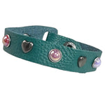 Custom Chop Shop Accessory Wornstar Custom Leather Bracelet - Teal Leather - WSCWB25-003