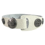 Custom Chop Shop Accessory Wornstar Custom Leather Bracelet - White Leather - WSCWB25-001