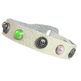 Custom Chop Shop Accessory Wornstar Custom Leather Bracelet - White Leather - WSCWB25-002